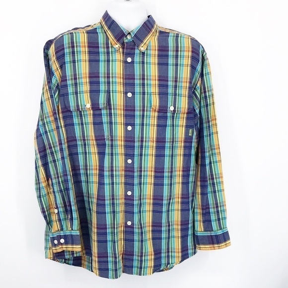 Orvis Men's Cotton Plaid Long SLeeve Button Down ShirtSize L